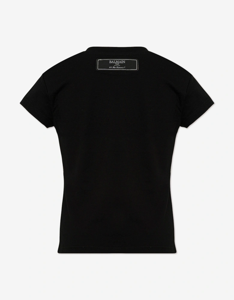 Girls Fringed T-Shirt in Black