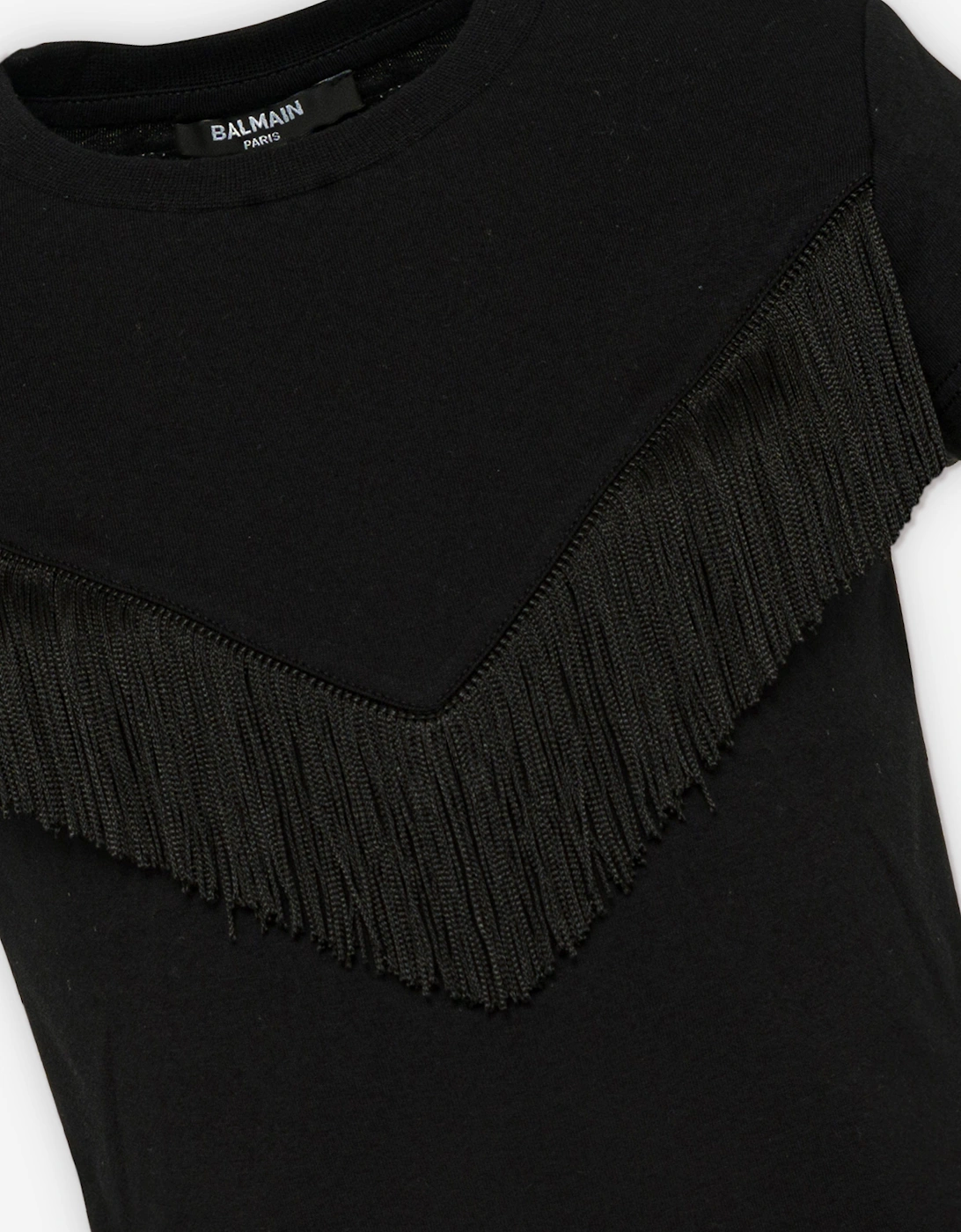 Girls Fringed T-Shirt in Black