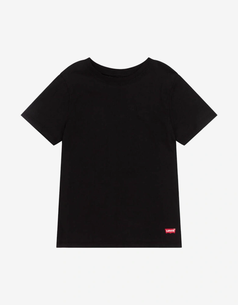 Kids 2 Pack Crew Neck T-Shirt Set in Black
