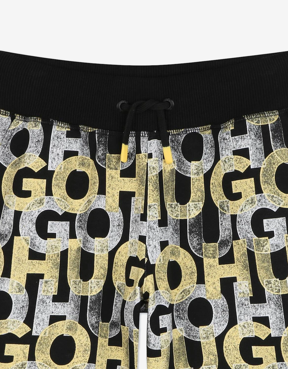 Boys Monogram Bermuda Shorts in Black