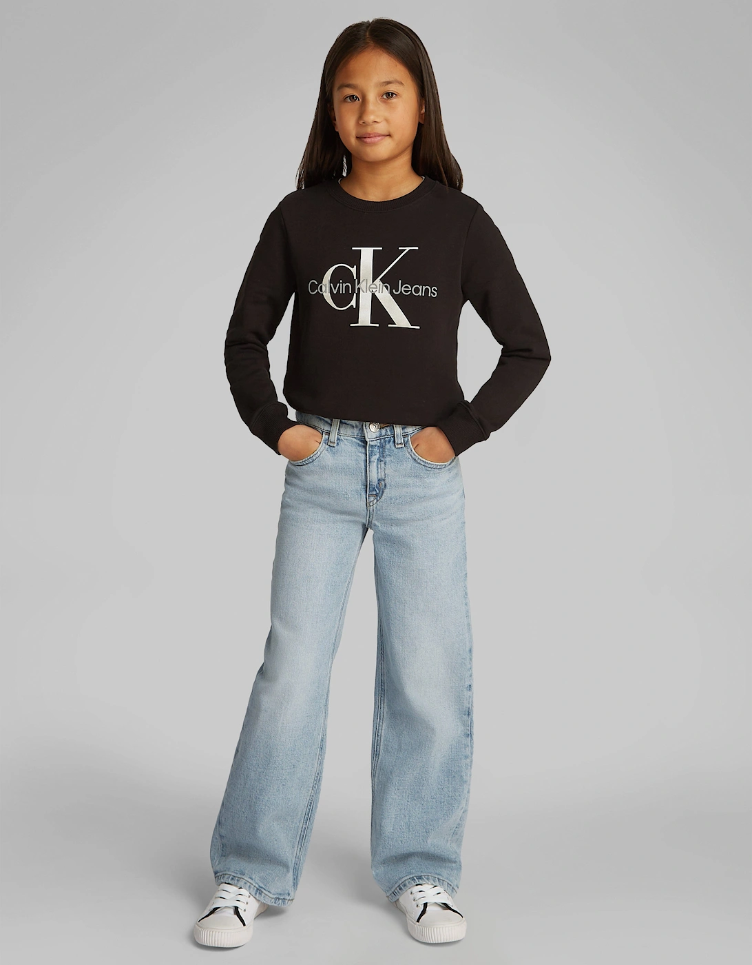 Girls Wide Leg Jeans in Blue