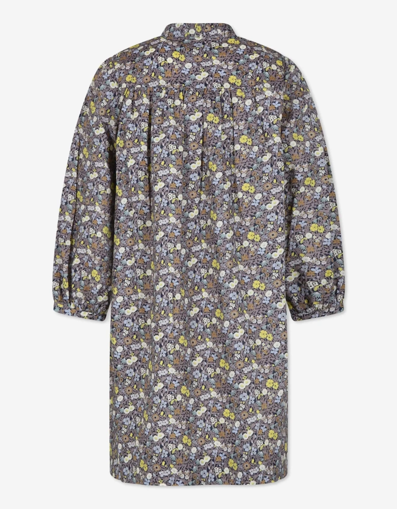 Girls Smocked Tamsin Dress in Grey