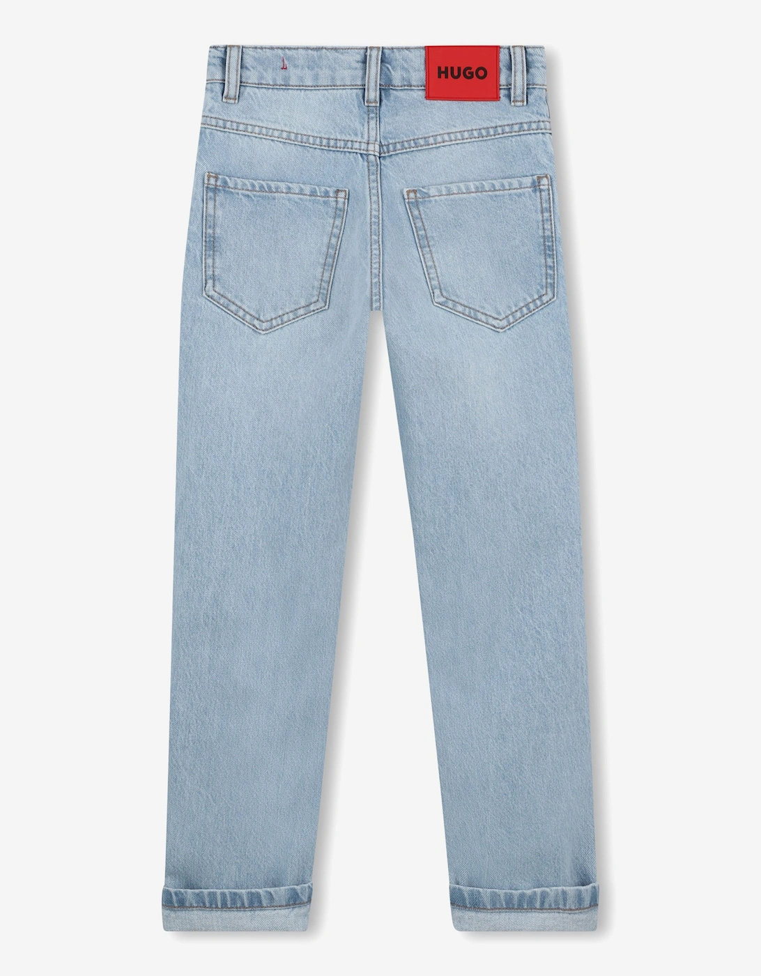 Boys Bleached Regular Fit Jeans in Blue