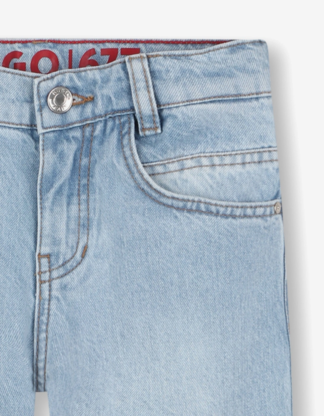 Boys Bleached Regular Fit Jeans in Blue