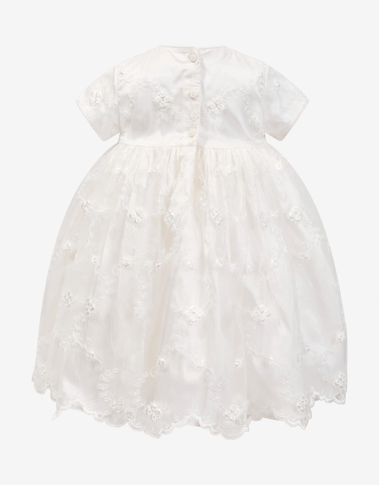 Baby Girls Christening Dress And Bonnet in Ivory