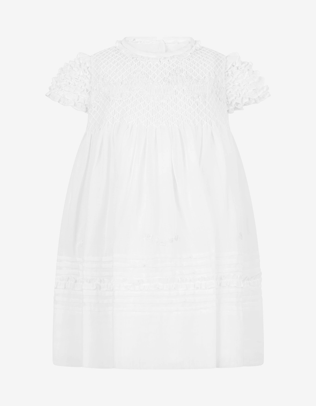 Baby Girls Dress And Bonnet in Ivory
