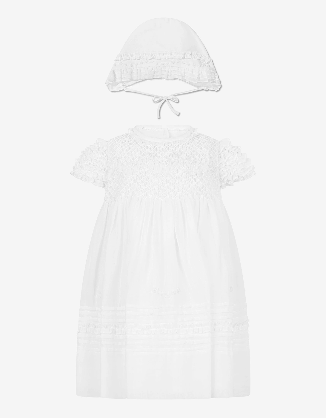Baby Girls Dress And Bonnet in Ivory, 5 of 4