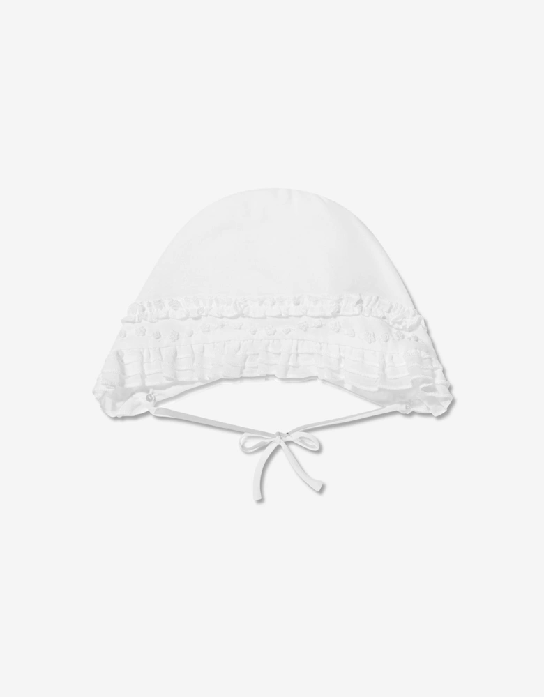 Baby Girls Dress And Bonnet in Ivory