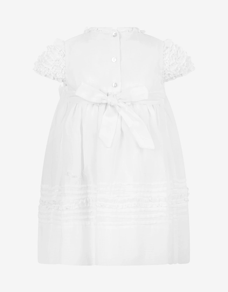 Baby Girls Dress And Bonnet in Ivory
