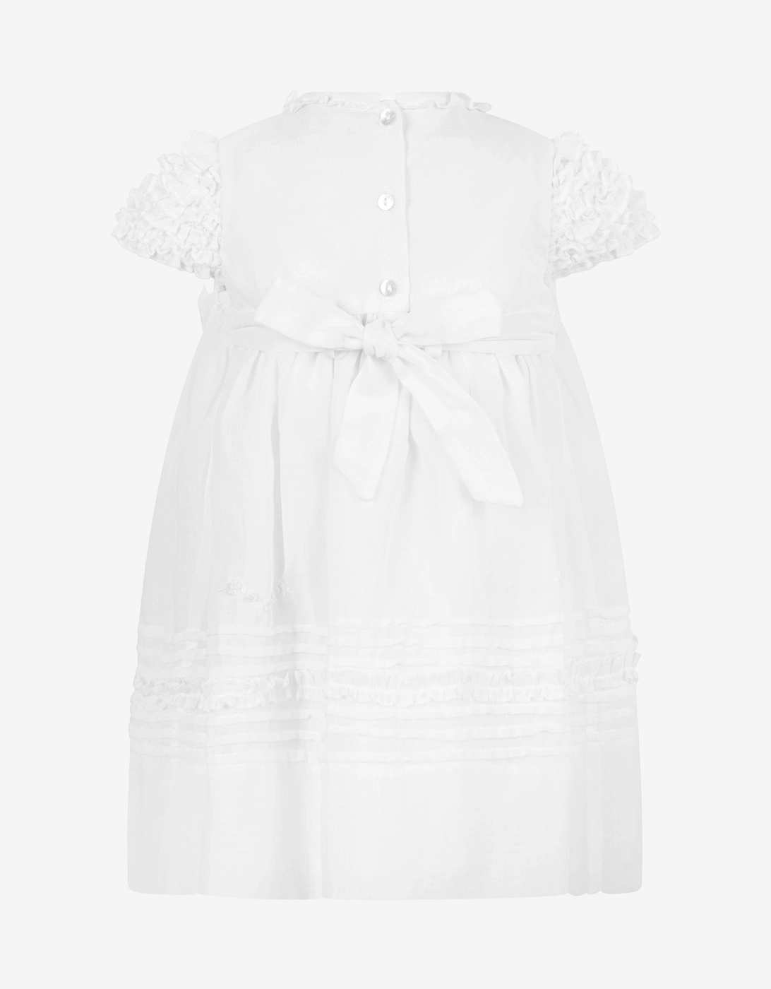 Baby Girls Dress And Bonnet in Ivory