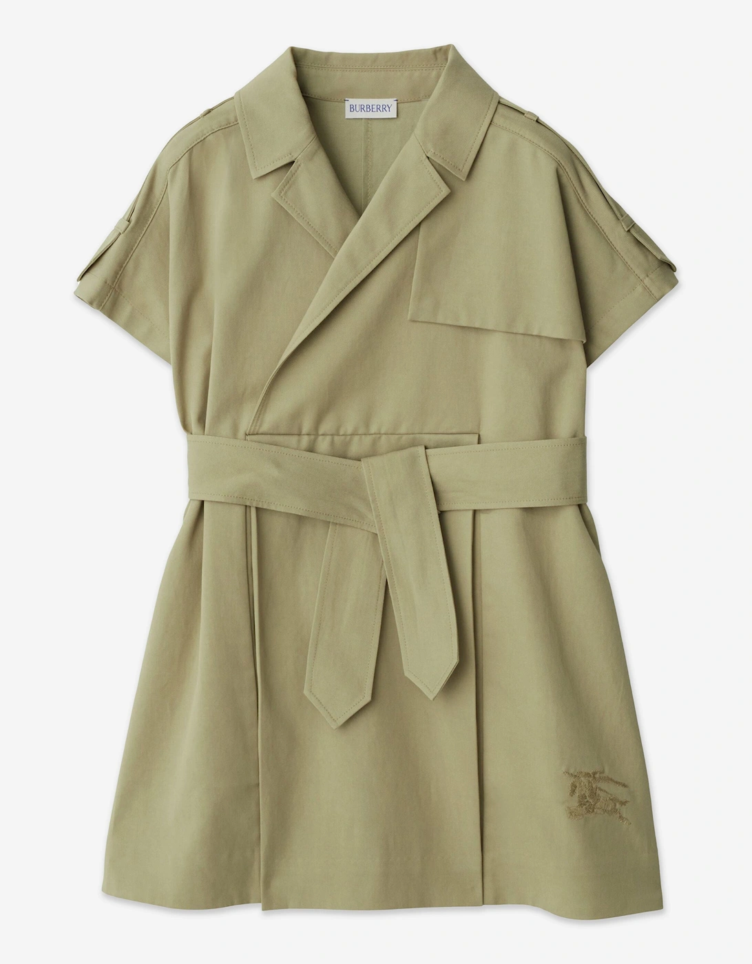 Girls Chloe Trench Dress in Green