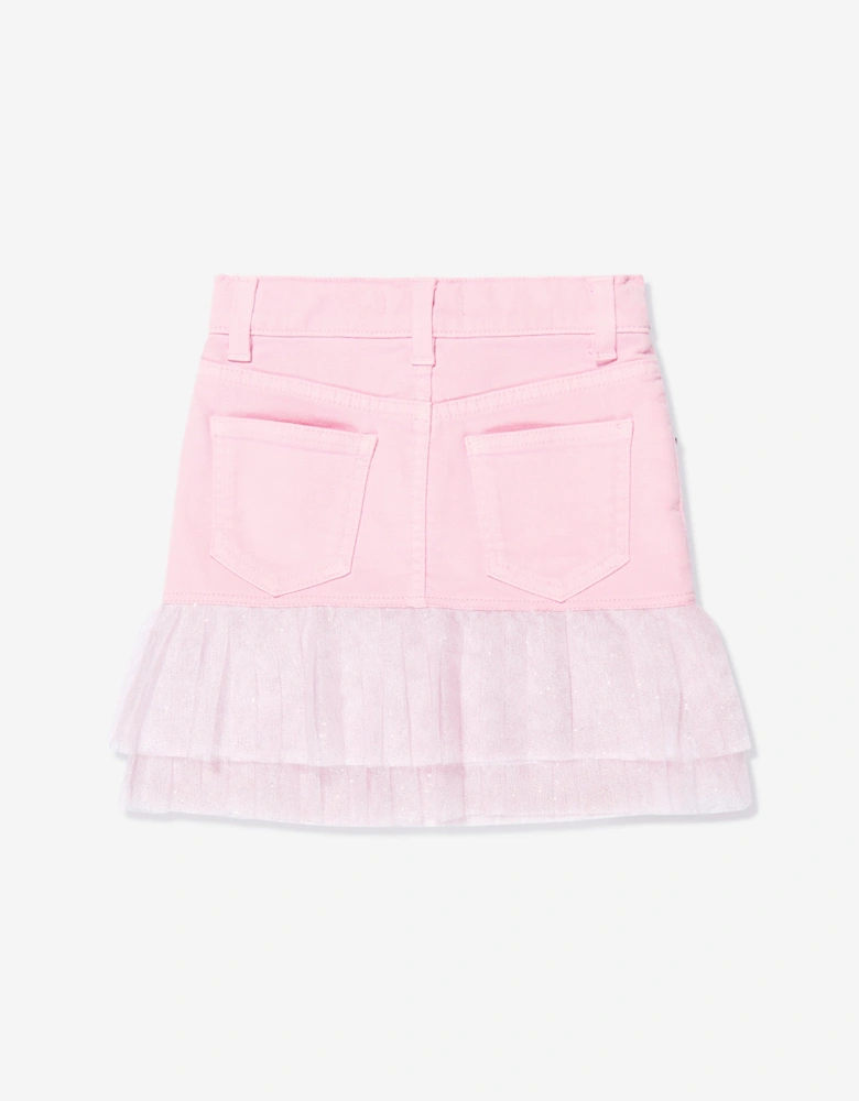 Girls Pleated Hem Skirt in Pink