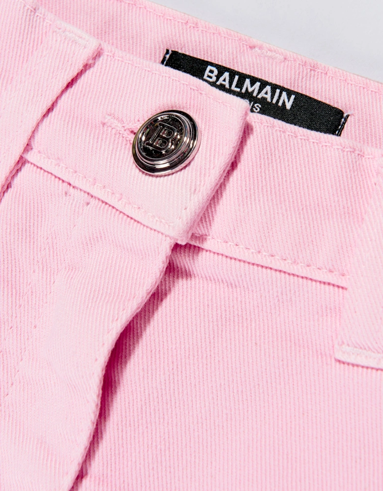 Girls Pleated Hem Skirt in Pink