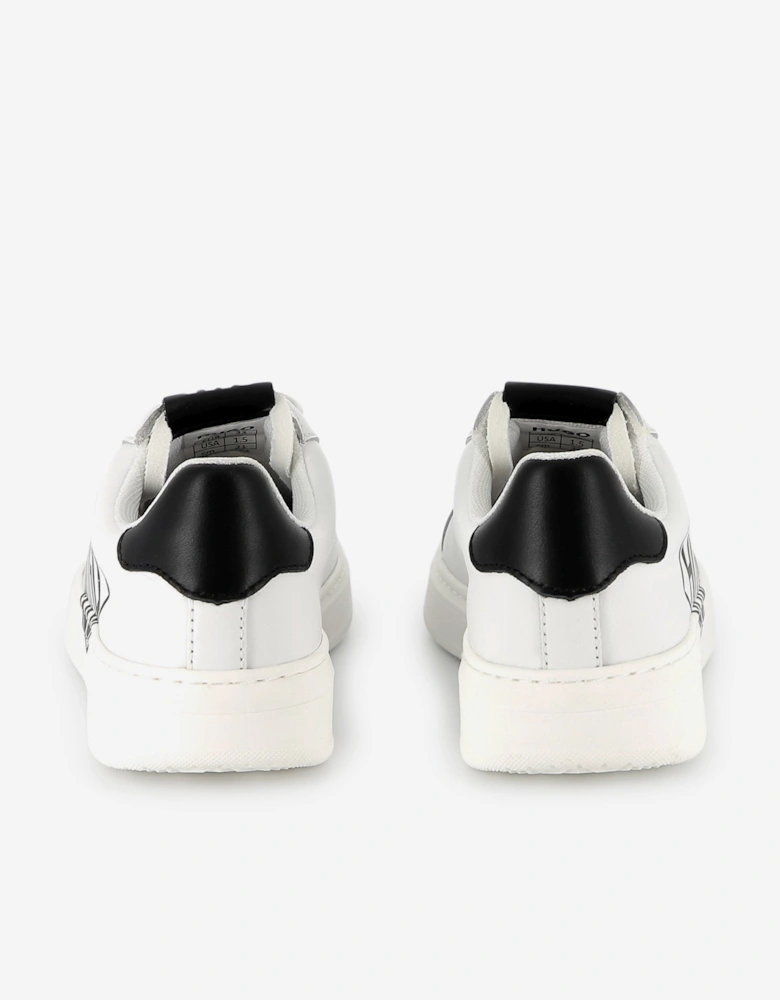 Boys Leather Logo Trainers in White