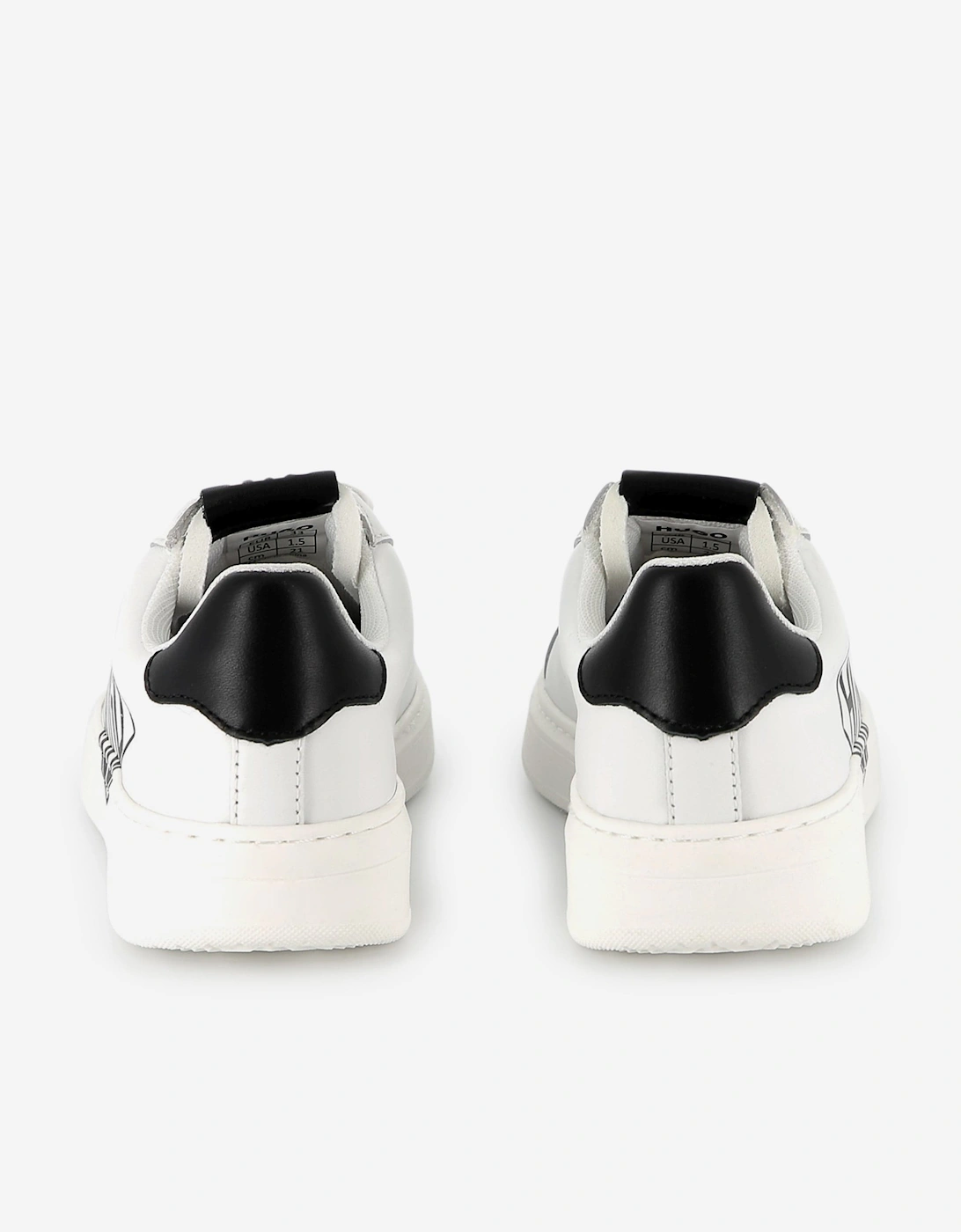 Boys Leather Logo Trainers in White