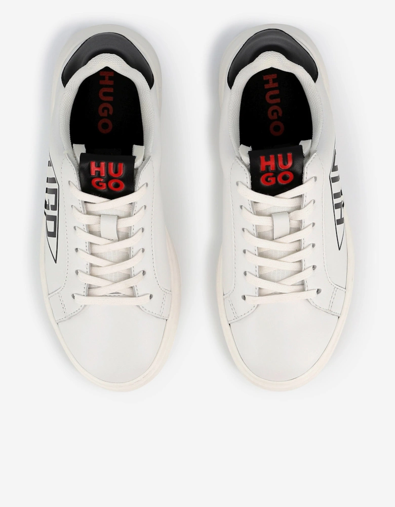 Boys Leather Logo Trainers in White
