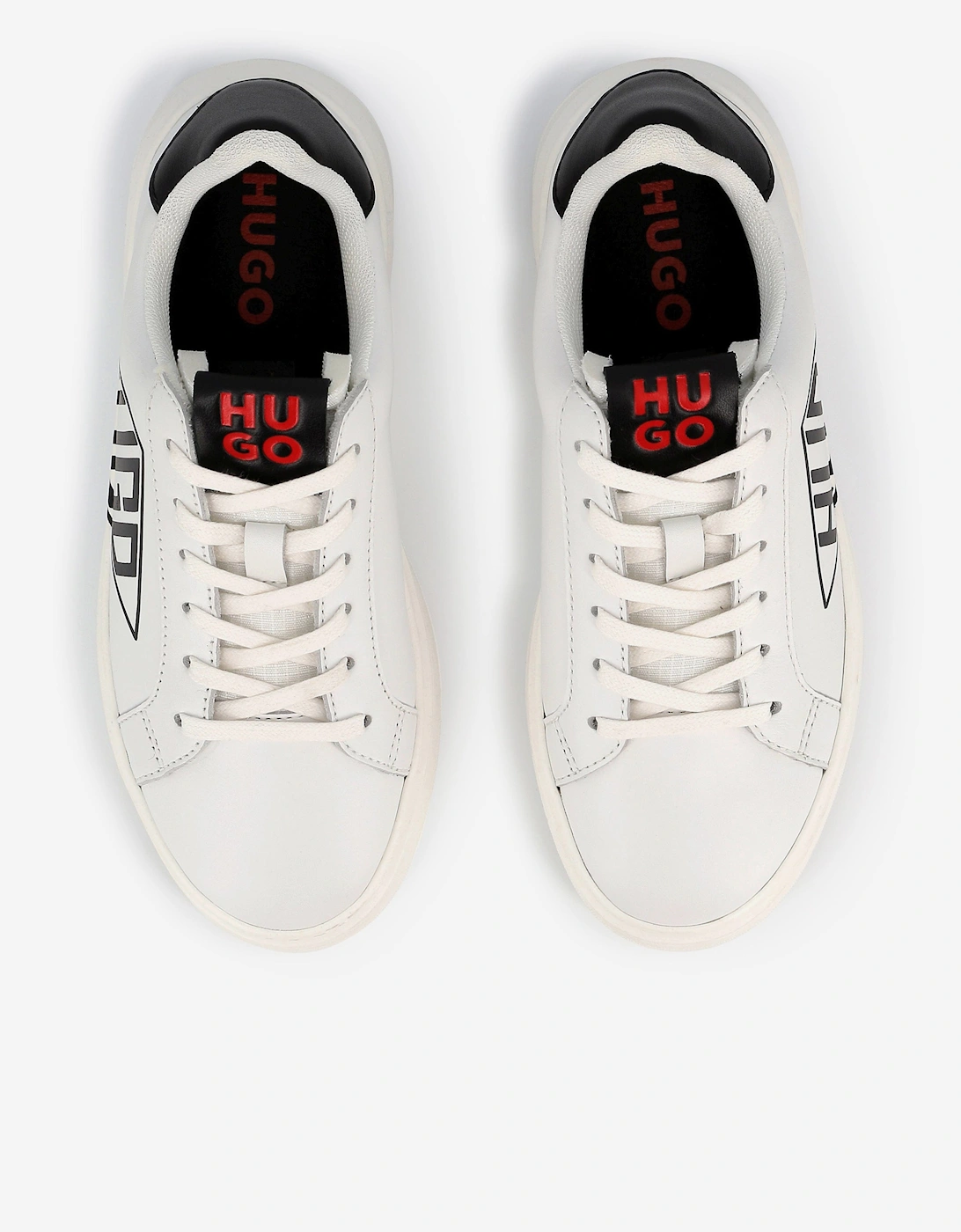 Boys Leather Logo Trainers in White