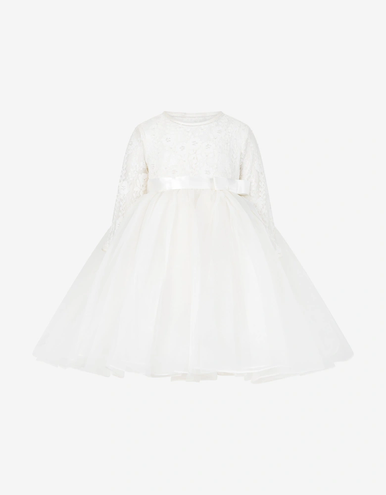 Girls Ceremonial Ballerina Length Dress in Ivory