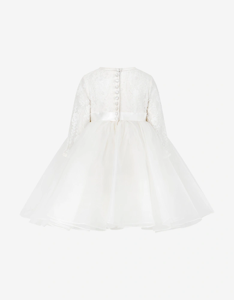 Girls Ceremonial Ballerina Length Dress in Ivory