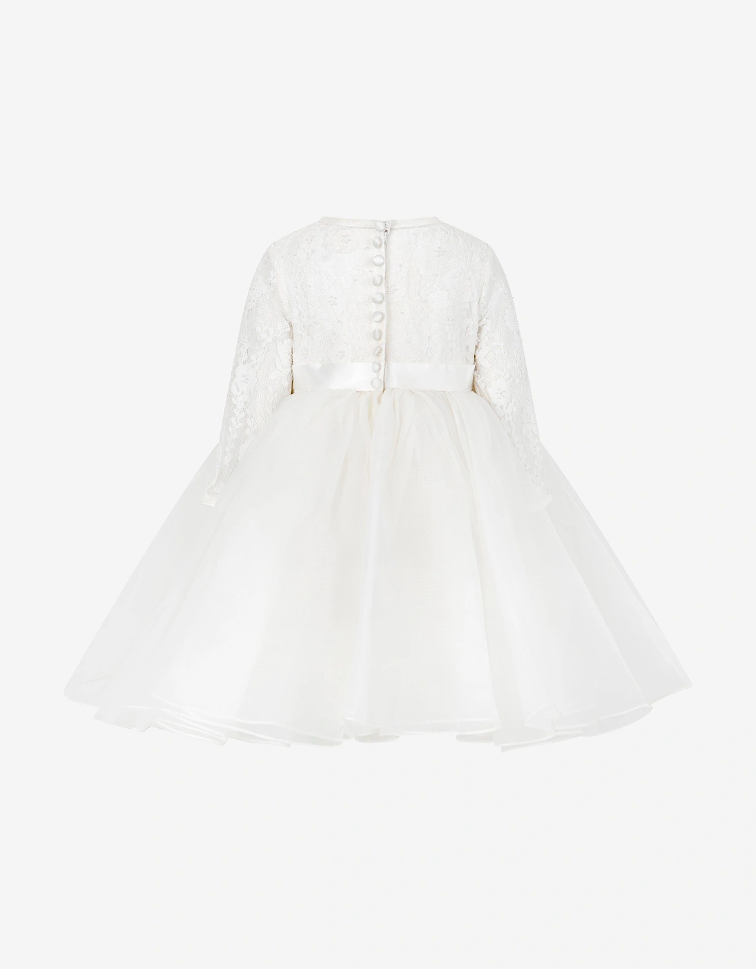 Girls Ceremonial Ballerina Length Dress in Ivory