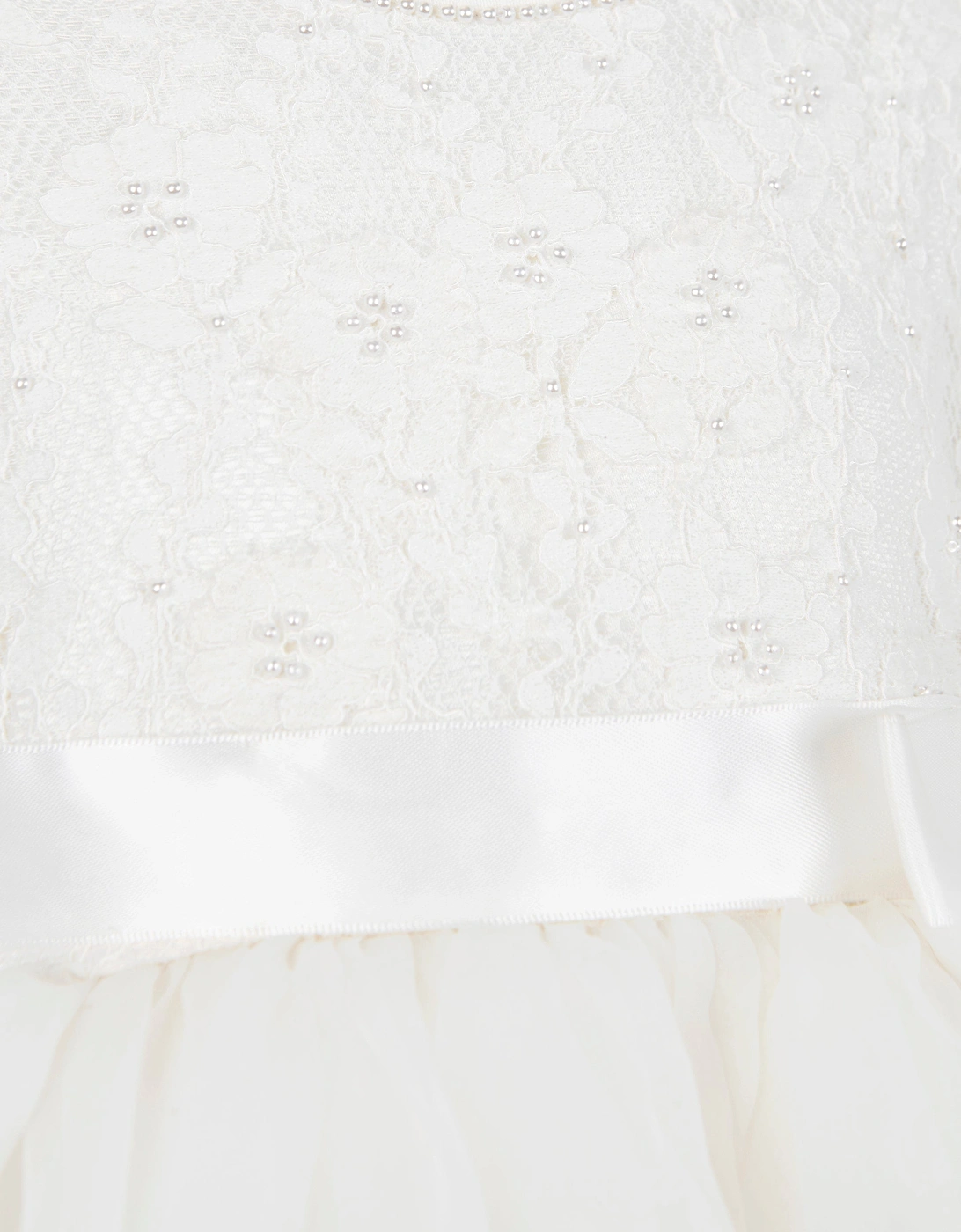 Girls Ceremonial Ballerina Length Dress in Ivory