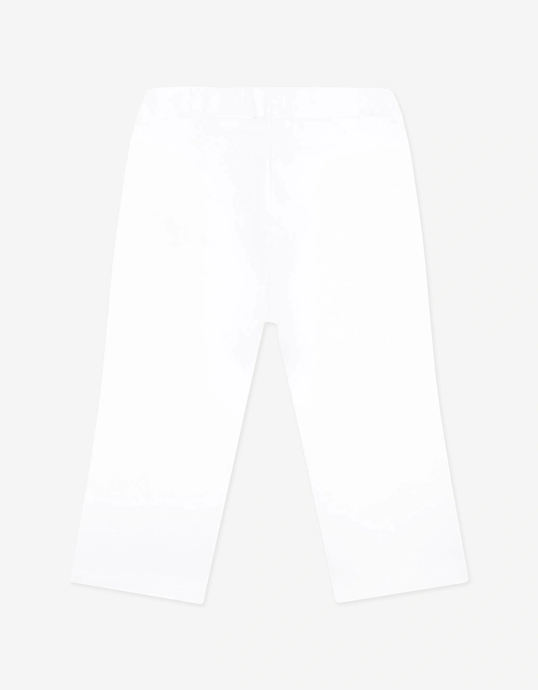 Baby Girls Logo Button Trousers in White