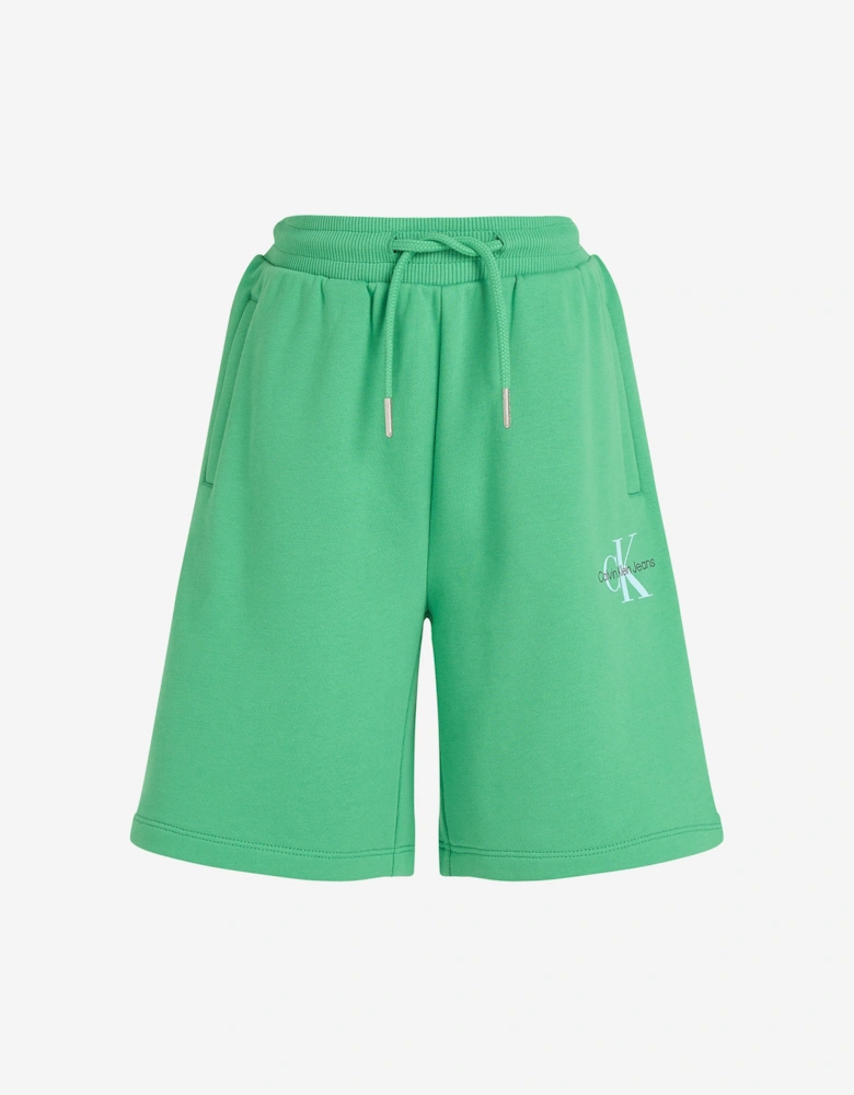 Kids Monogram Relaxed Shorts in Green