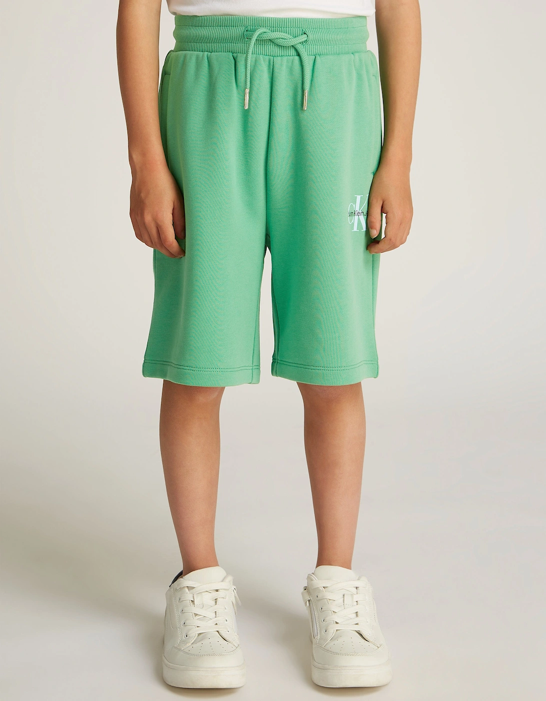Kids Monogram Relaxed Shorts in Green