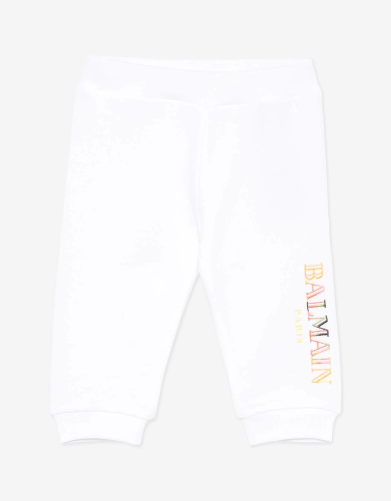 Baby Boys Logo Joggers in White