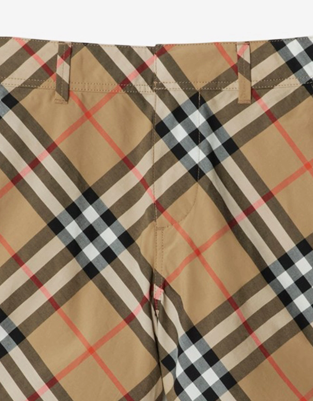 Boys Oscar Check Shorts in Beige