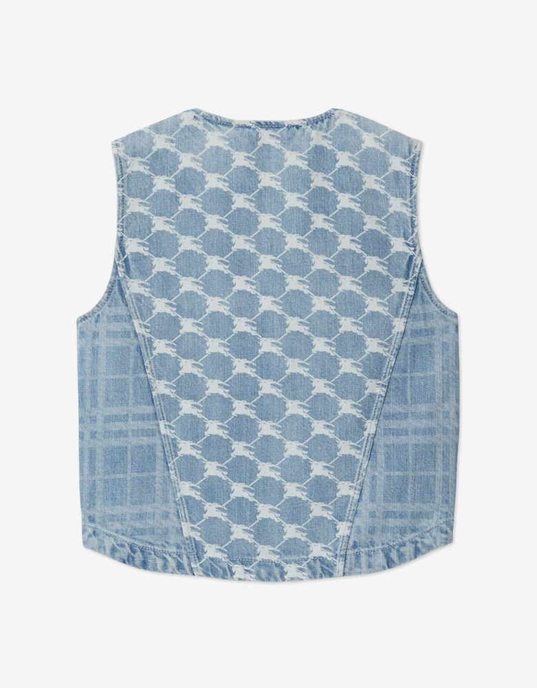 Girls Wendy Zip Up Gilet in Blue