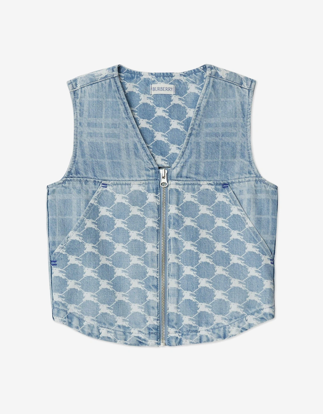 Girls Wendy Zip Up Gilet in Blue, 5 of 4