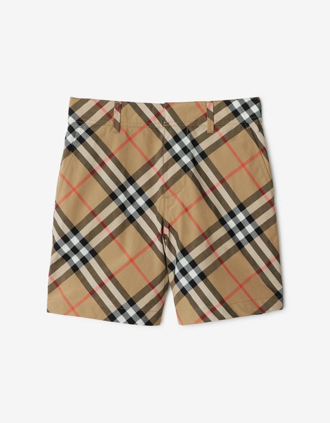 Boys Oscar Check Shorts in Beige, 5 of 4