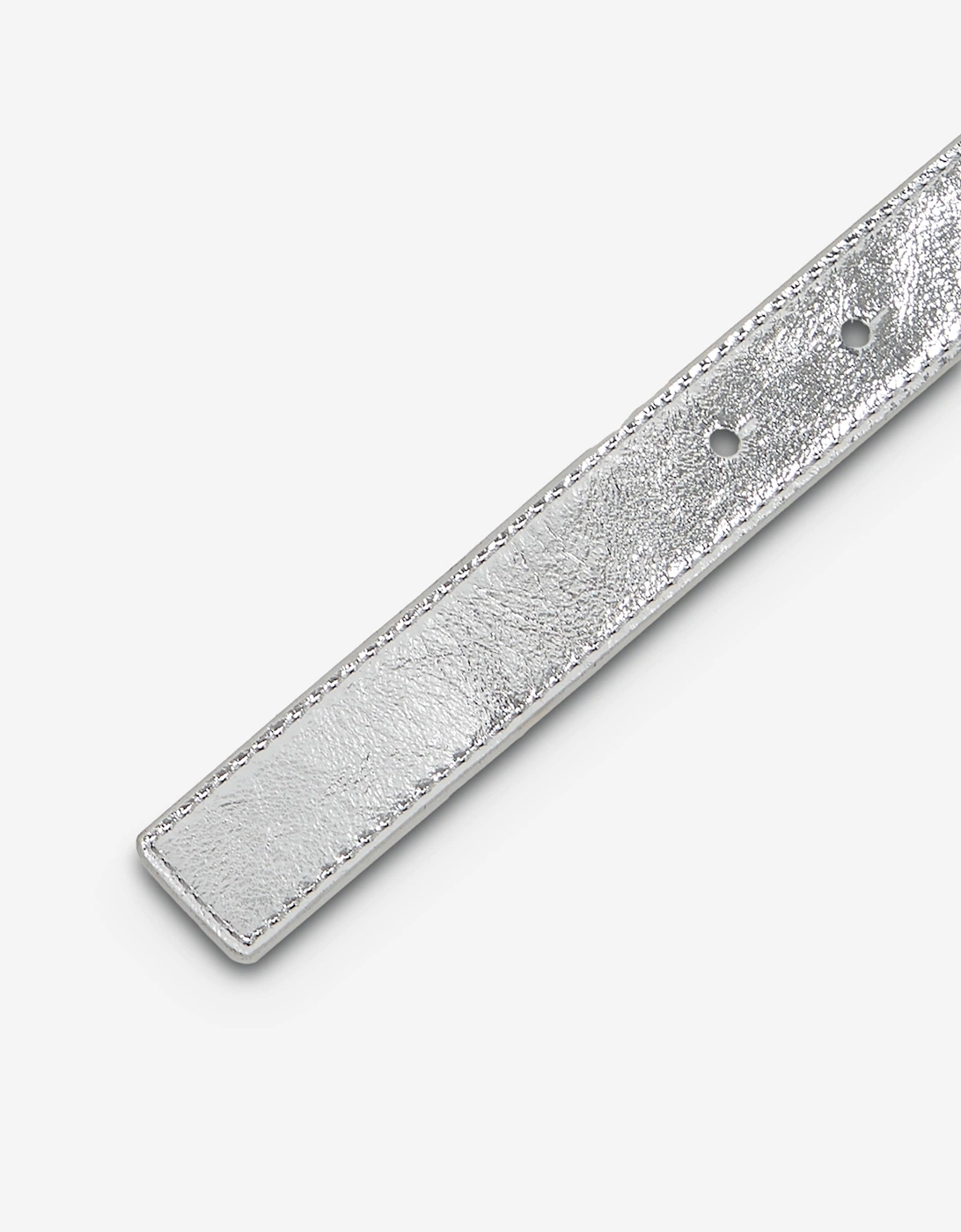 Girls Metallic Buckle Belt in Silver
