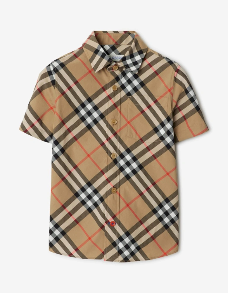 Boys Qwen Essential Shirt in Beige