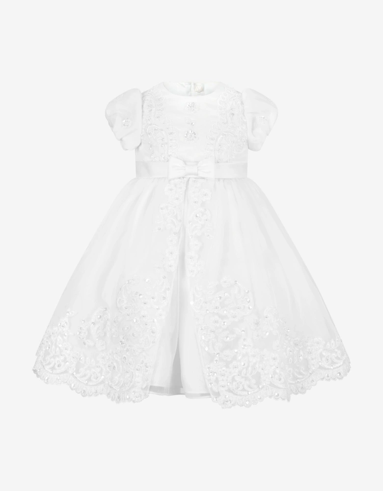 Girls Ceremonial Ballerina Length Dres in White