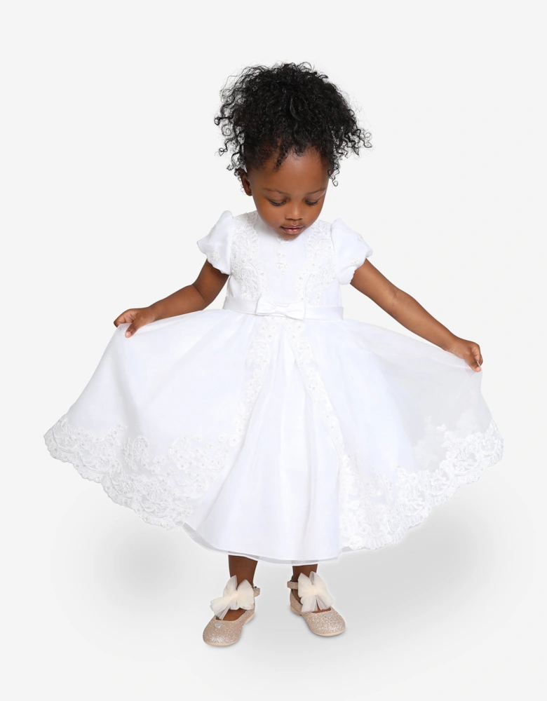 Girls Ceremonial Ballerina Length Dres in White