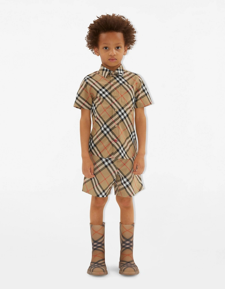 Boys Qwen Essential Shirt in Beige