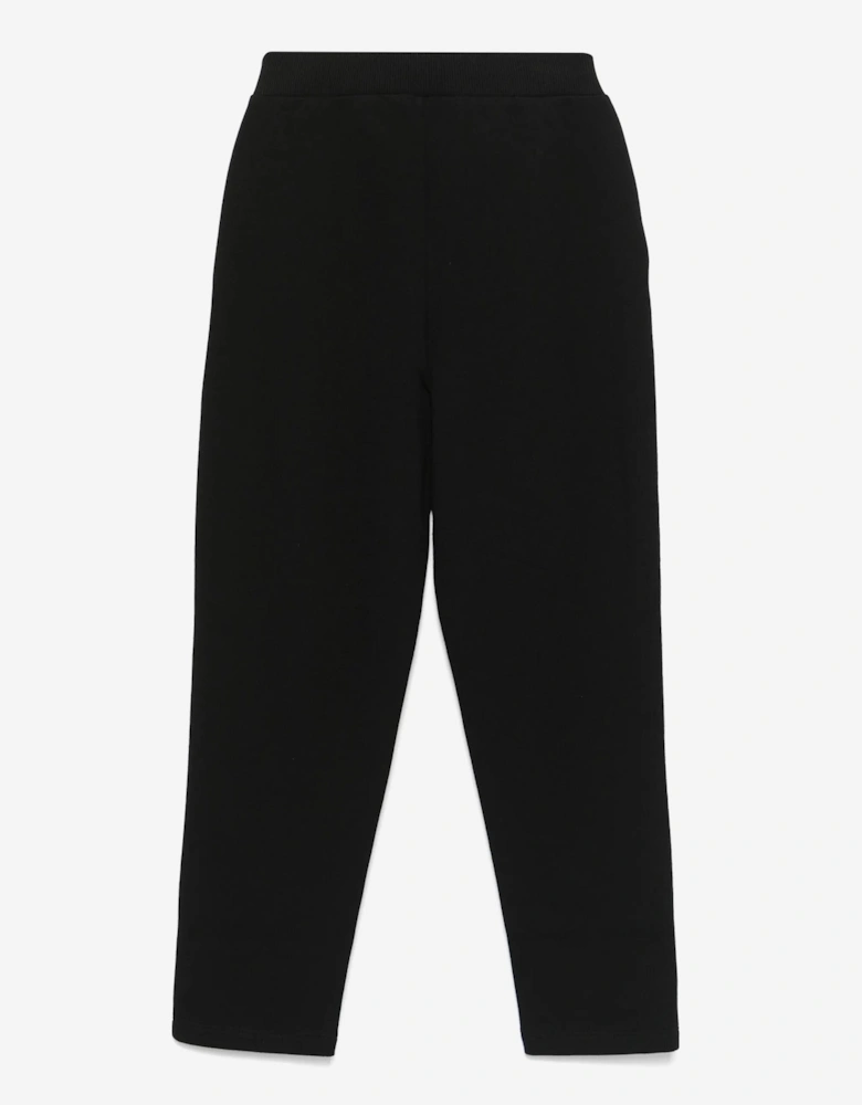 Girls Logo Button Joggers in Black