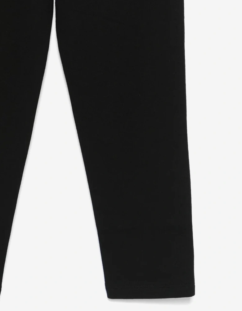 Girls Logo Button Joggers in Black