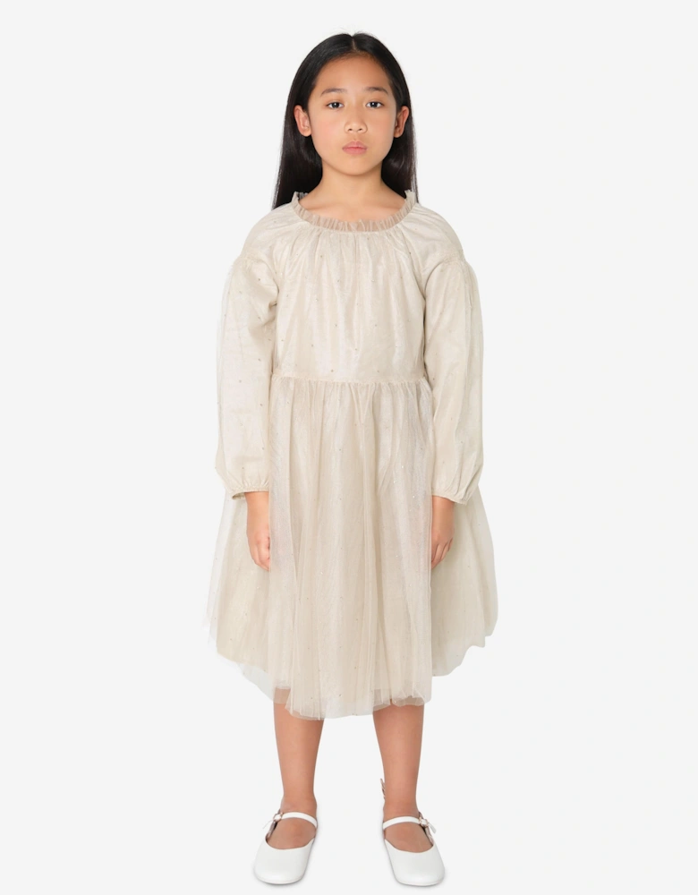 Girls Bluebell Dress In Beige