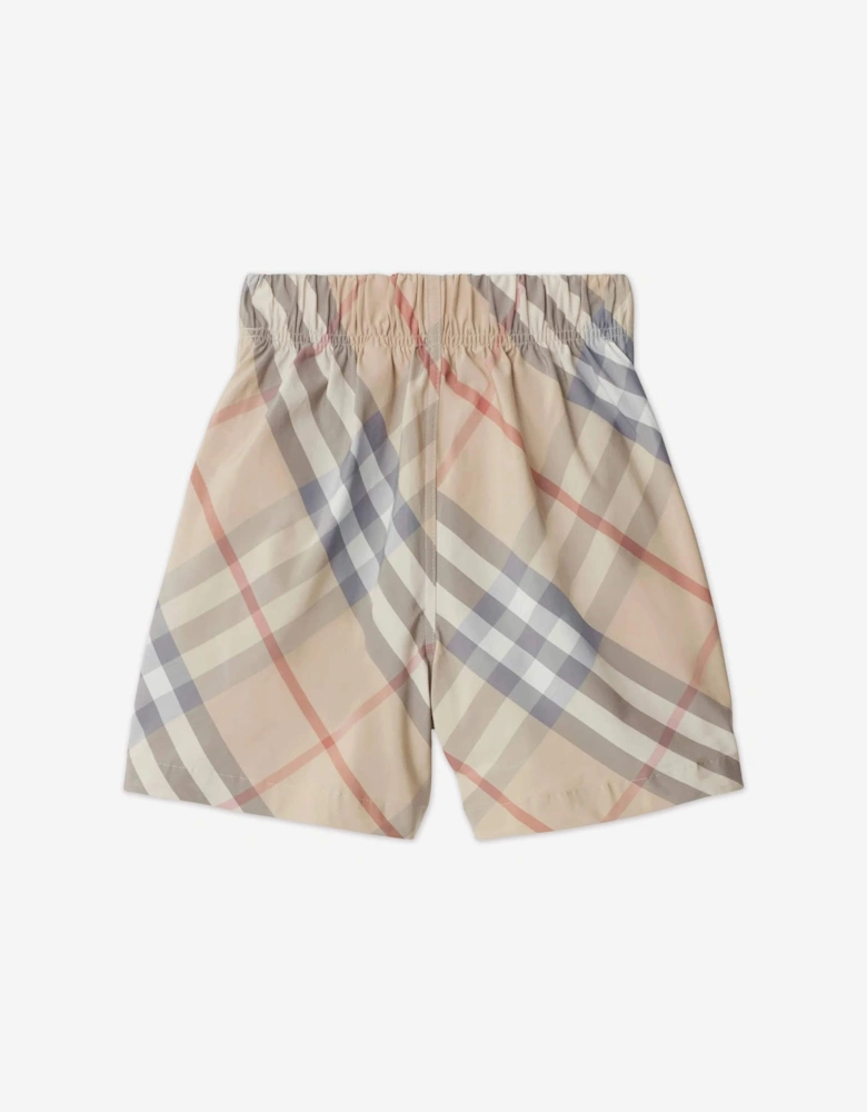 Boys Fabien Check Shorts in Beige