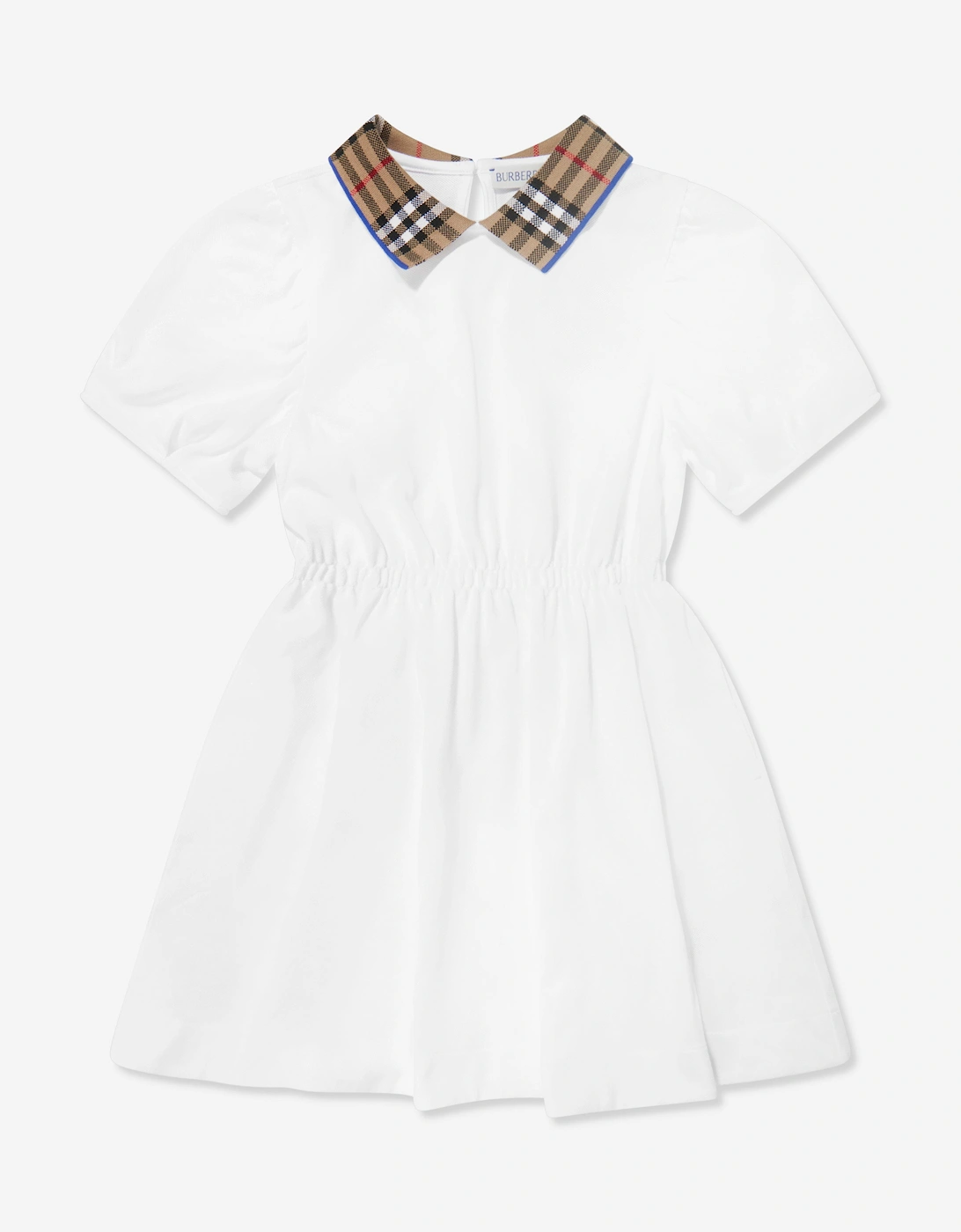 Girls Check Collar Alesea Dress in White, 6 of 5