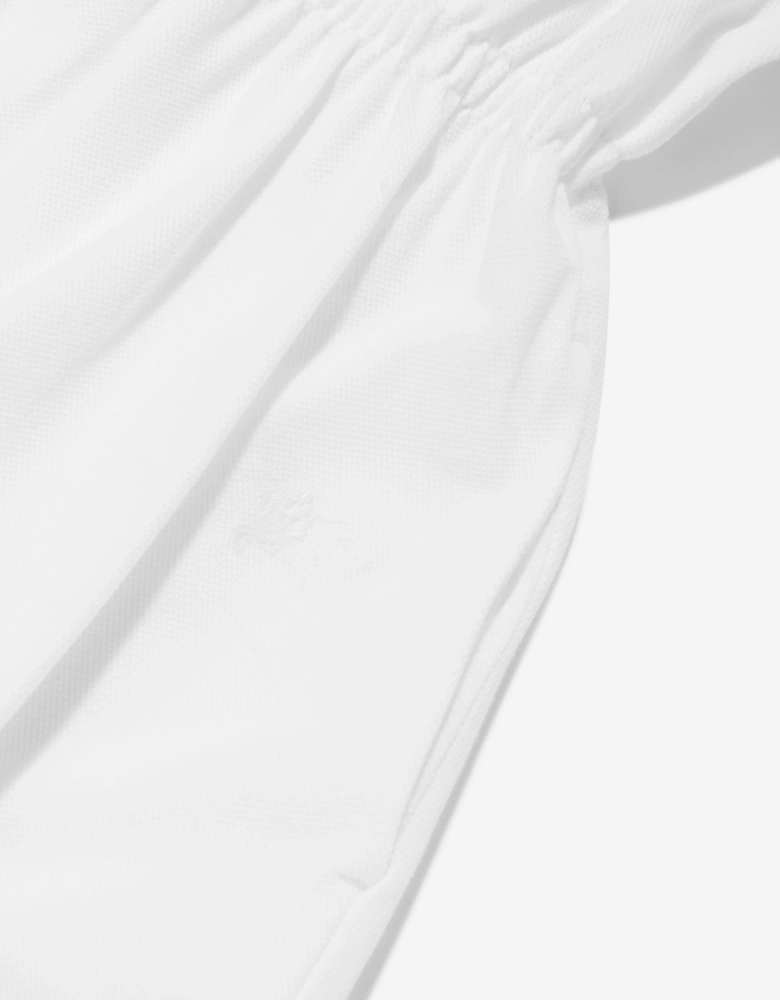 Girls Check Collar Alesea Dress in White