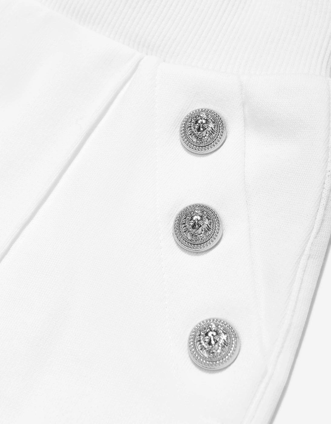 Girls Logo Button Shorts in White