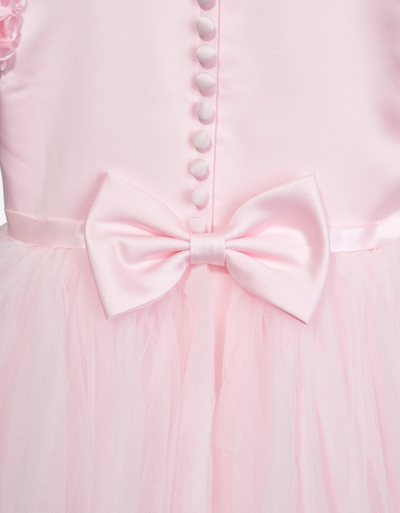 Girls Ceremonial Ballerina Length Dress in Pink