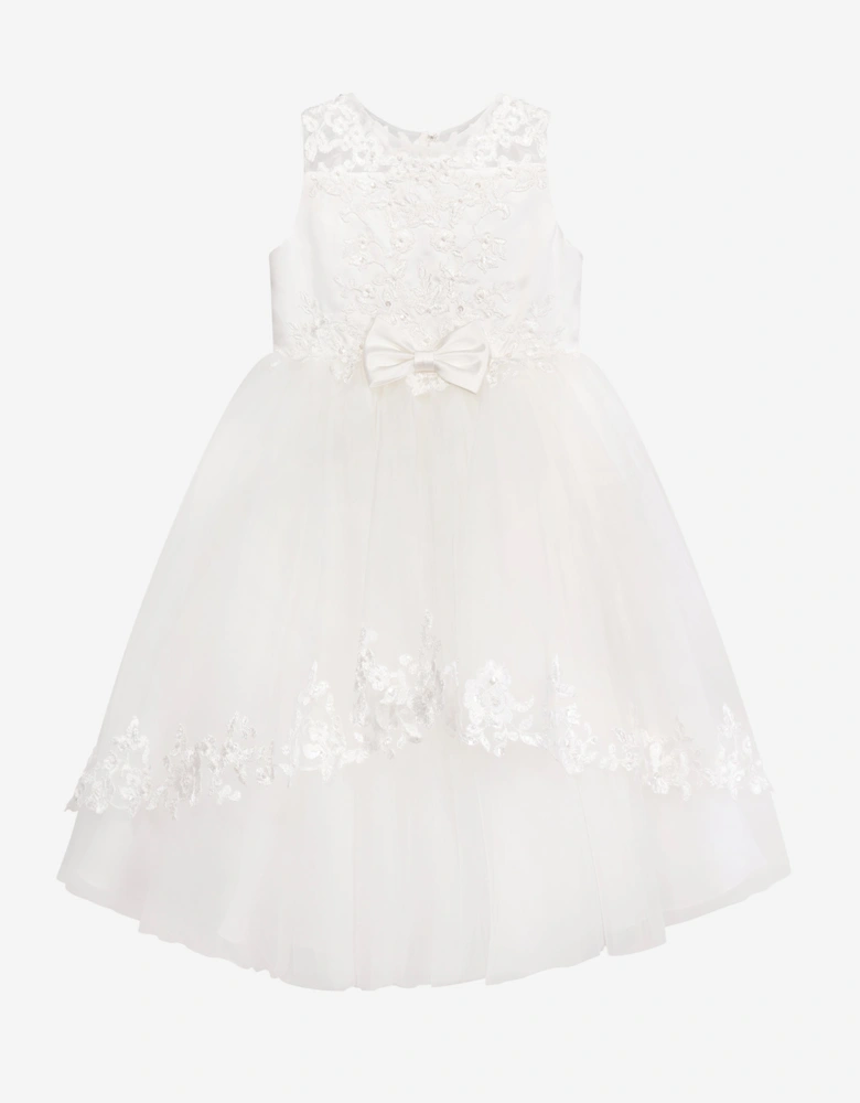 Girls Ceremonial Ballerina Length Dress in Ivory