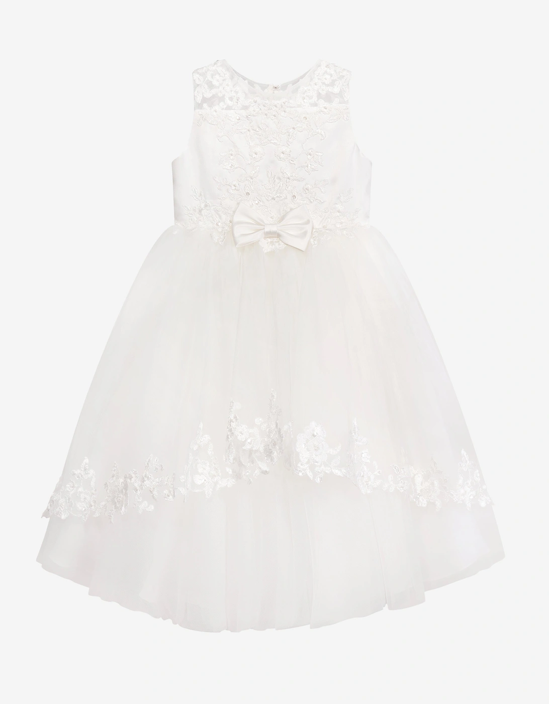 Girls Ceremonial Ballerina Length Dress in Ivory, 6 of 5