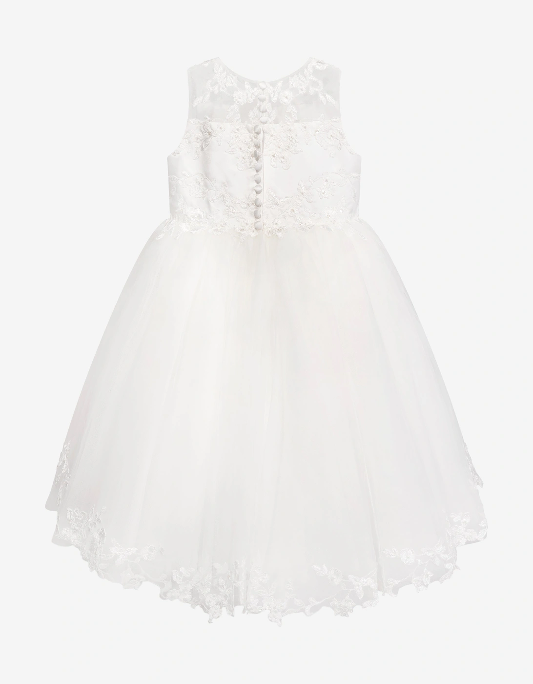 Girls Ceremonial Ballerina Length Dress in Ivory