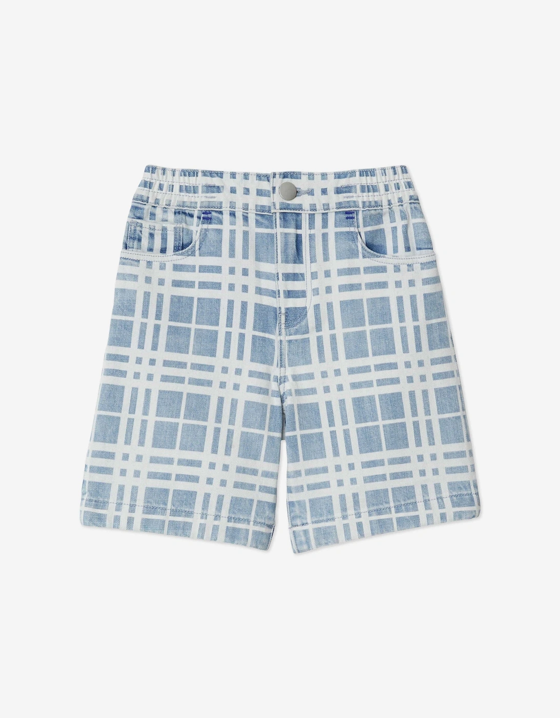 Boys Check Castel Shorts in Blue, 5 of 4